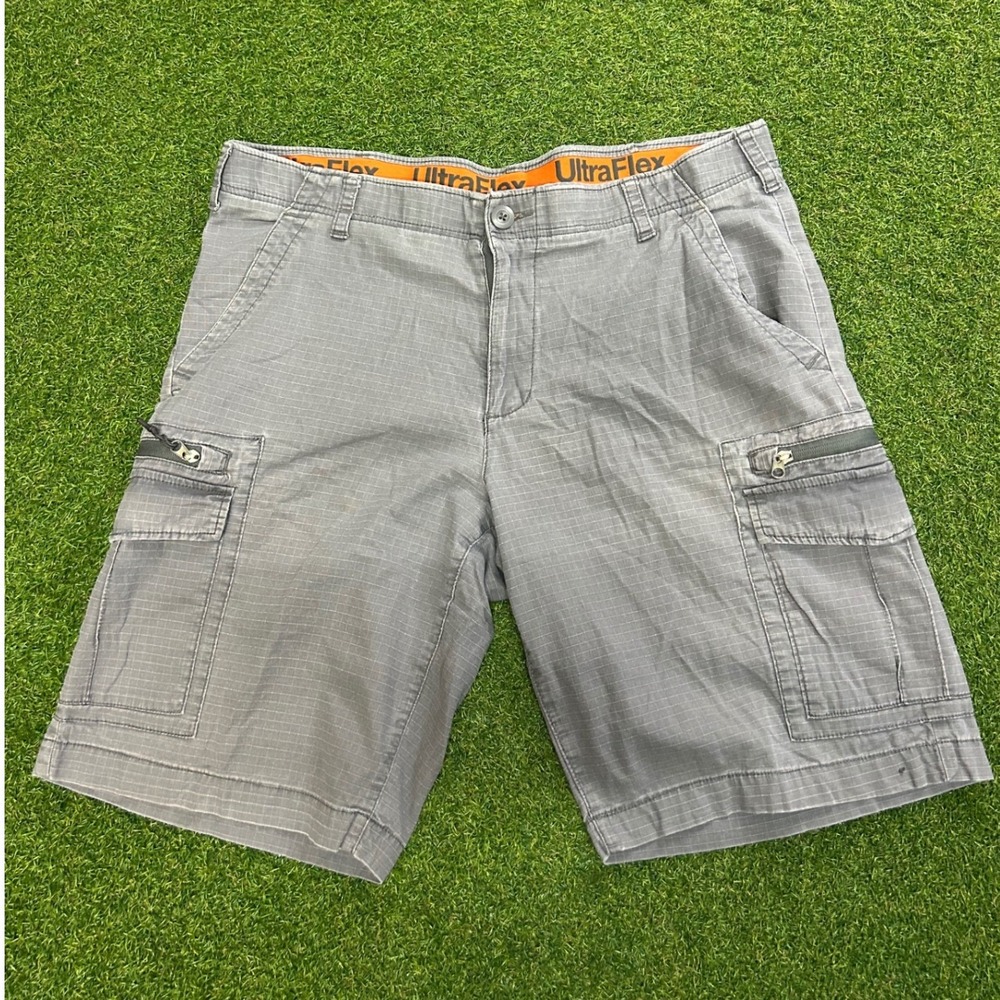 Urban Pipeline Mens Gray Ripstop UltraFlex Cargo Shorts Size 38